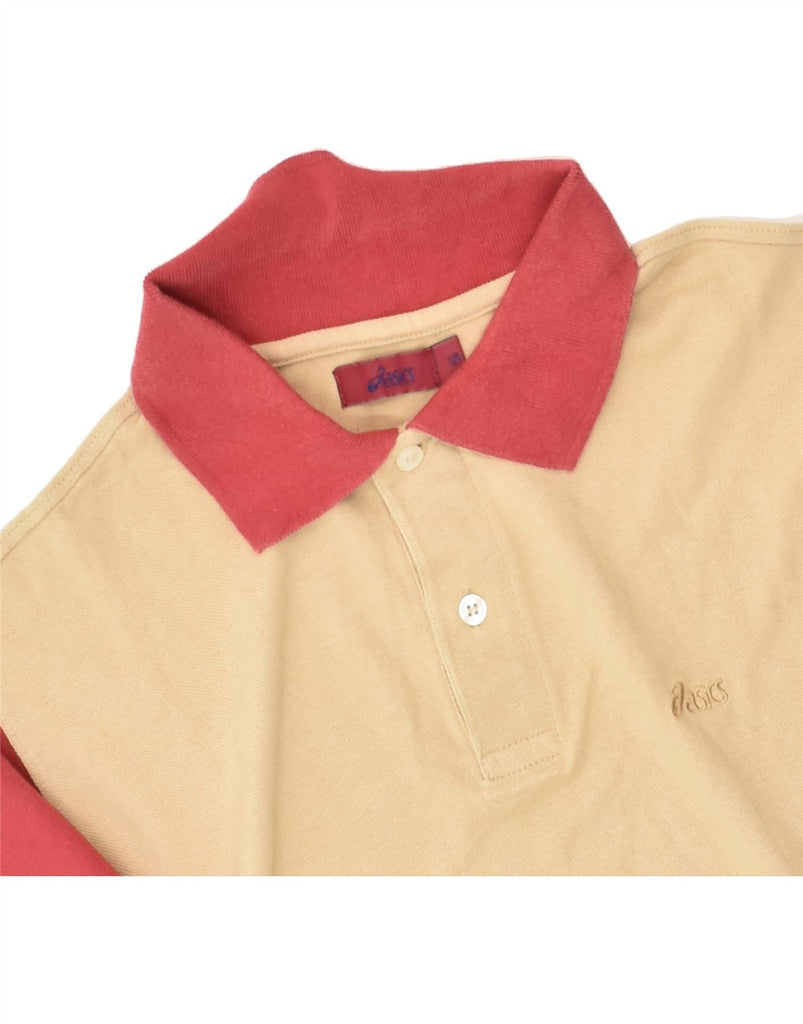 OASIS Mens Polo Shirt Small Beige Colourblock Cotton | Vintage Oasis | Thrift | Second-Hand Oasis | Used Clothing | Messina Hembry 