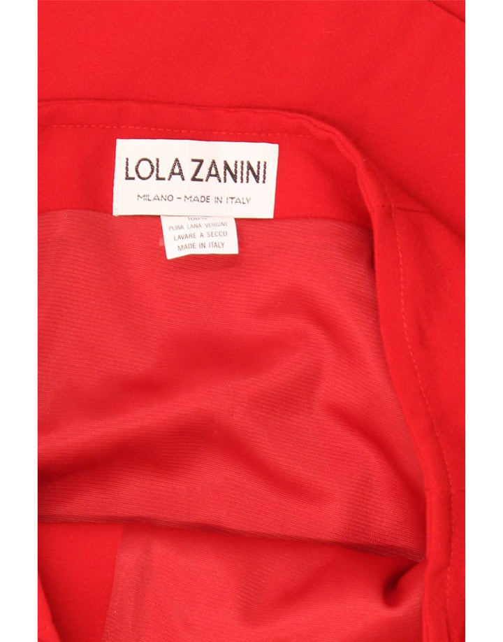 Lola Zanini Womens Wrap Skirt W29 Medium Red Virgin Wool