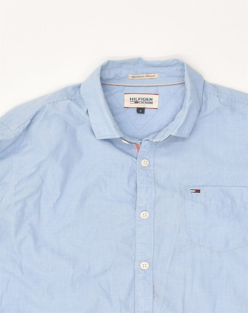 TOMMY HILFIGER Mens Shirt Small Blue Cotton | Vintage Tommy Hilfiger | Thrift | Second-Hand Tommy Hilfiger | Used Clothing | Messina Hembry 