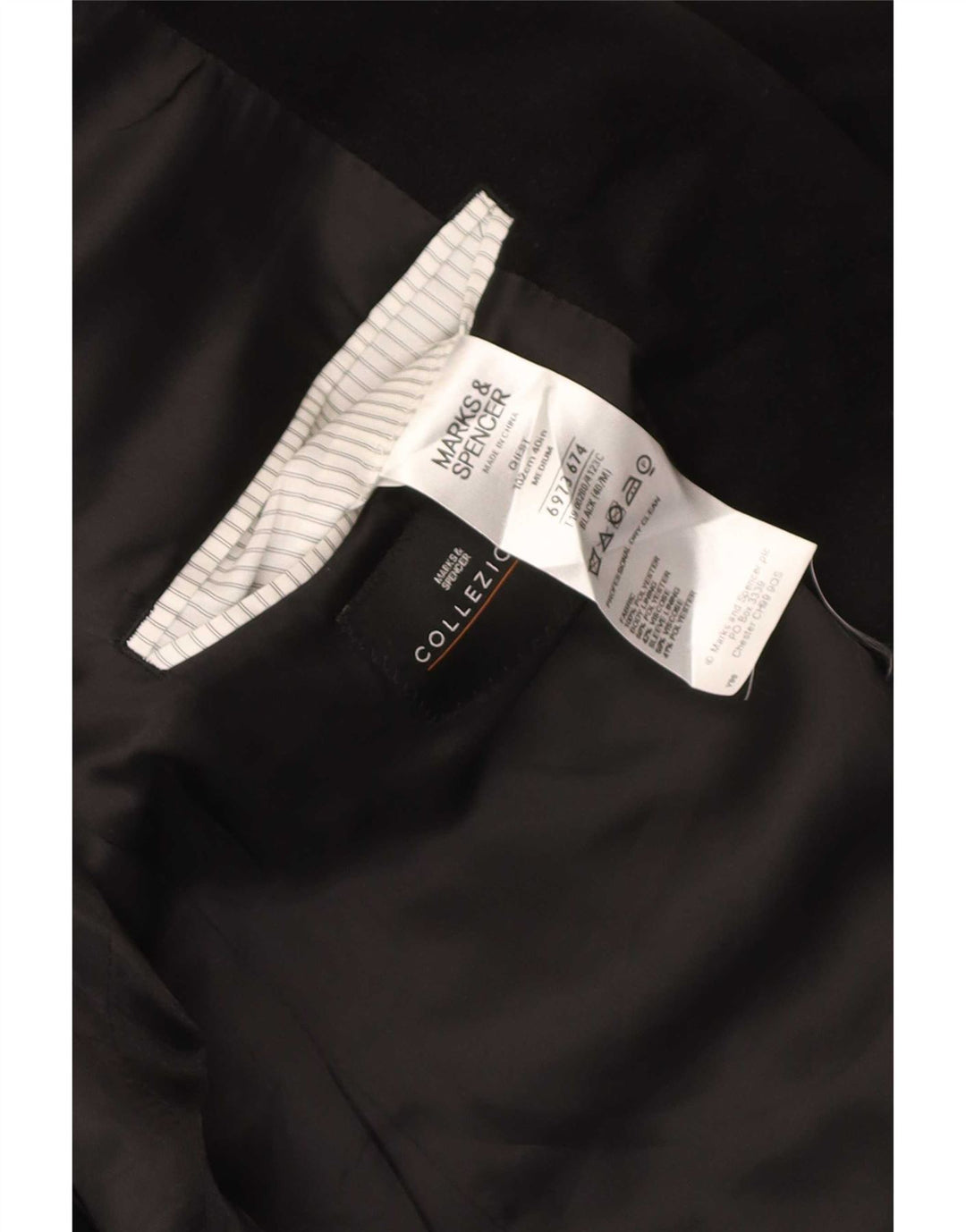 Marks & Spencer Mens 2 Button Velour Blazer Jacket UK 40 Medium Black