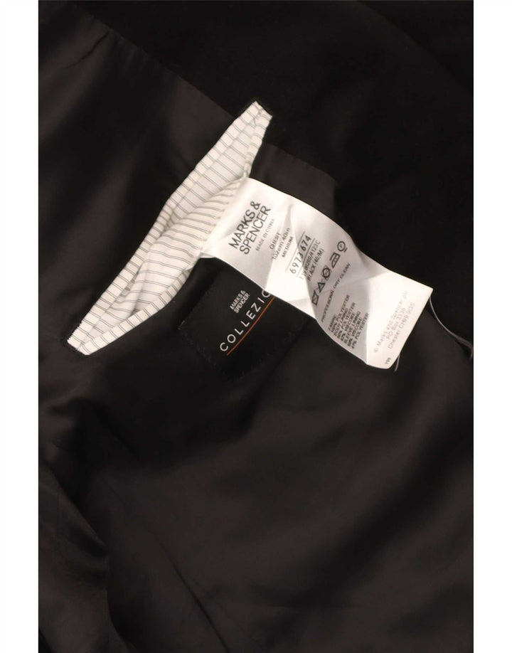 Marks & Spencer Mens 2 Button Velour Blazer Jacket UK 40 Medium Black