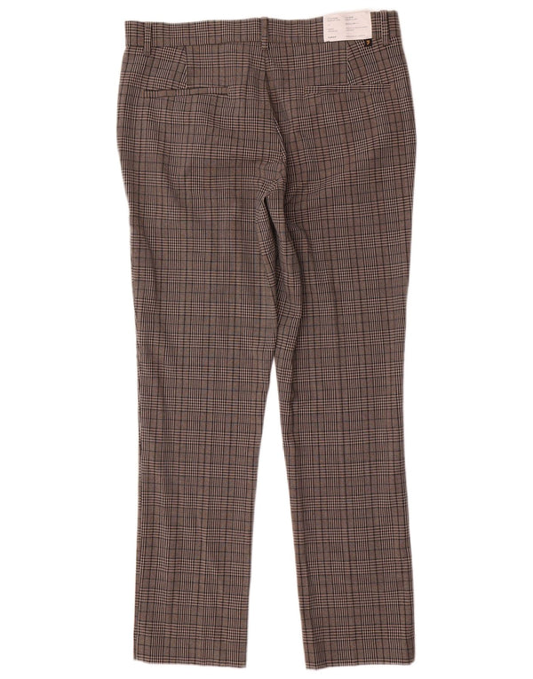 Farah Mens Slim Chino Trousers W32 L30 Grey Check Polyester