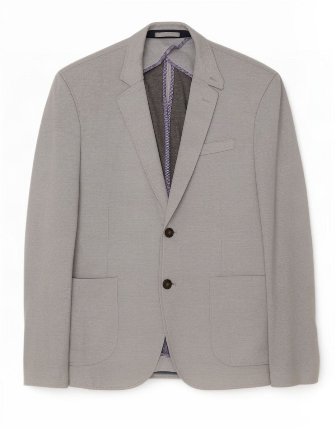 Zara Mens 2 Button Blazer Jacket EU 52 Large Grey Colourblock Polyester