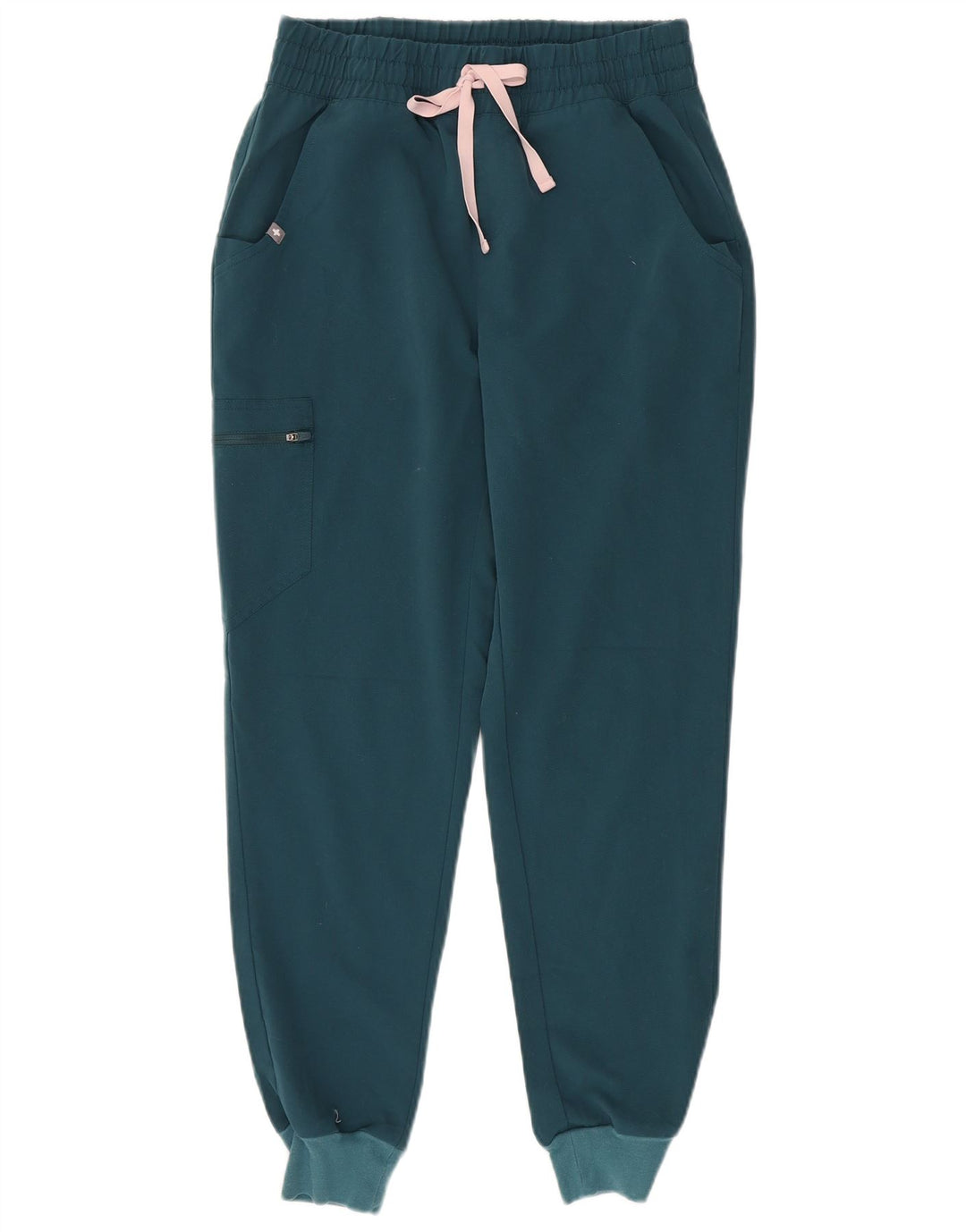 FIGS Womens Cargo Tracksuit Trousers Joggers UK 10 Small Green Polyester