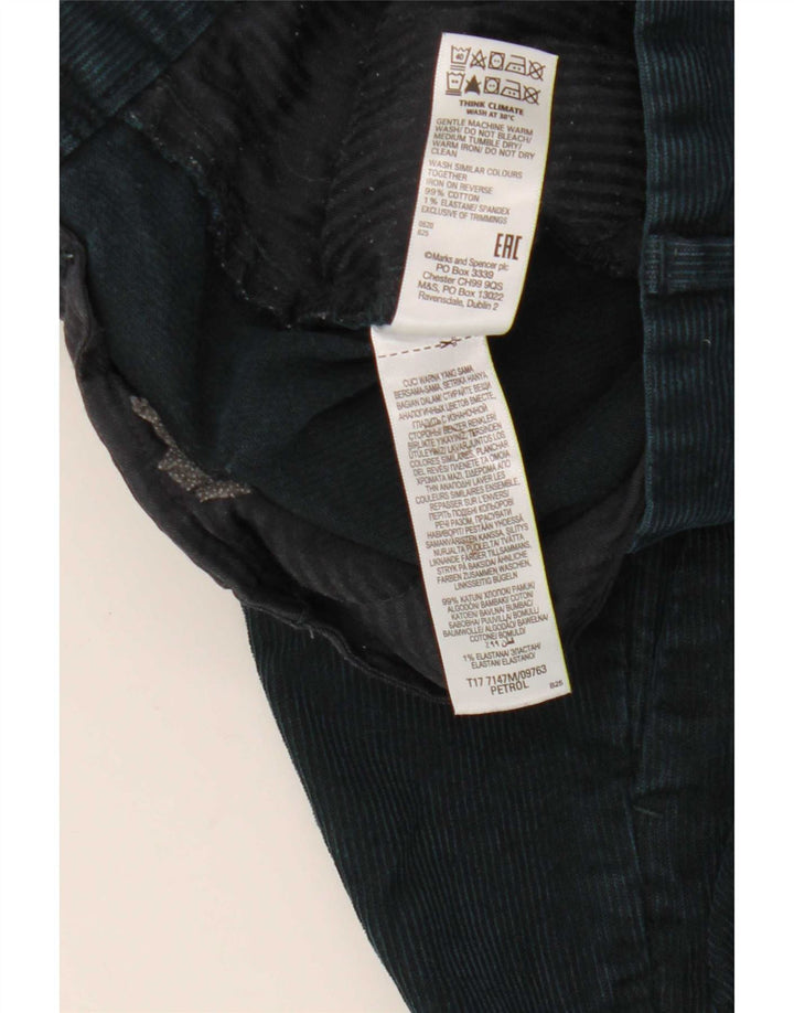 Marks & Spencer Mens Straight Regular Corduroy Trousers W36 L29 Green