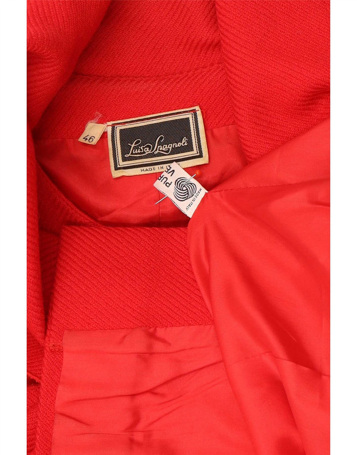 Luisa Spagnoli Womens 4 Button Blazer Jacket IT 46 Large Red Wool