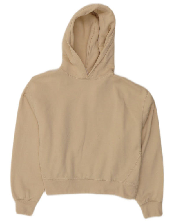 Zara Girls Crop Hoodie Jumper 13-14 Years Beige Polyester