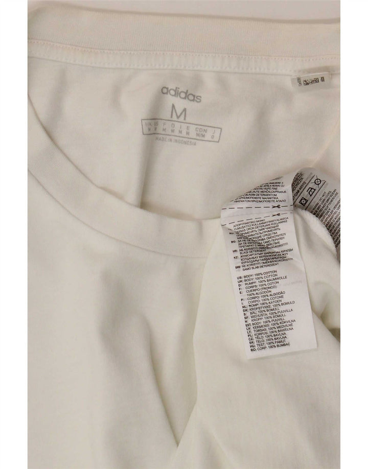Adidas Mens T-Shirt Top Medium White Cotton