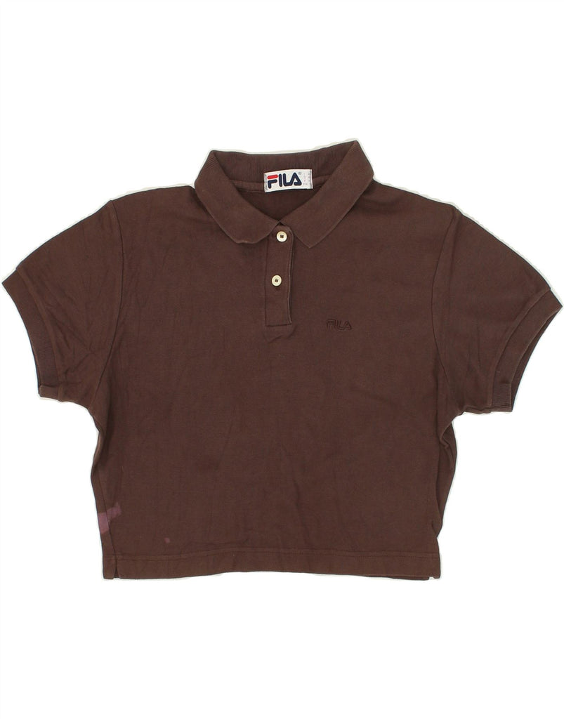 FILA Womens Crop Polo Shirt IT 46 Large Brown Vintage Fila and Second-Hand Fila from Messina Hembry 