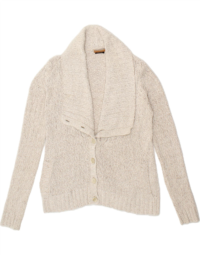 MASSIMO DUTTI Womens Cardigan Sweater UK 10 Small Beige Cotton | Vintage Massimo Dutti | Thrift | Second-Hand Massimo Dutti | Used Clothing | Messina Hembry 