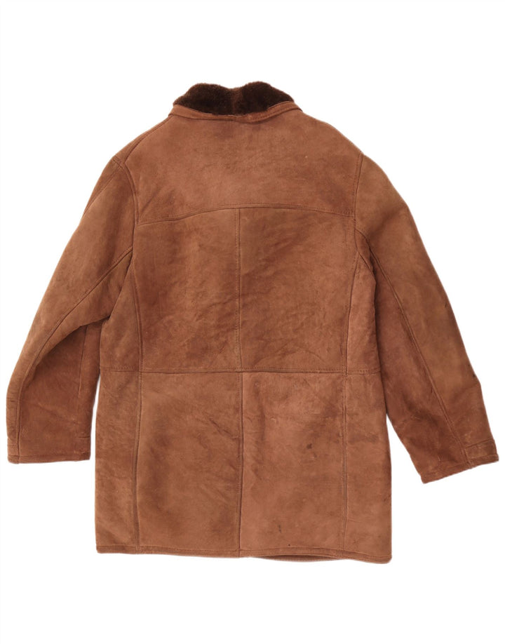 Vintage Mens Shearling Overcoat UK 40 Large Brown