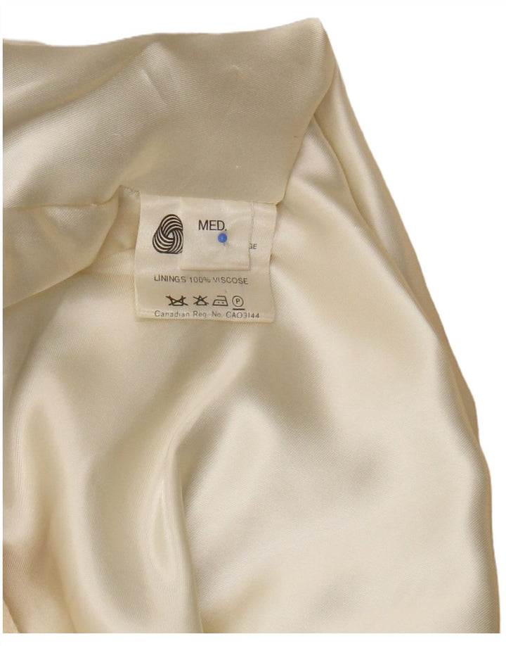 Jaeger Womens Oversized Double Breasted Coat UK 14 Medium Beige New Wool
