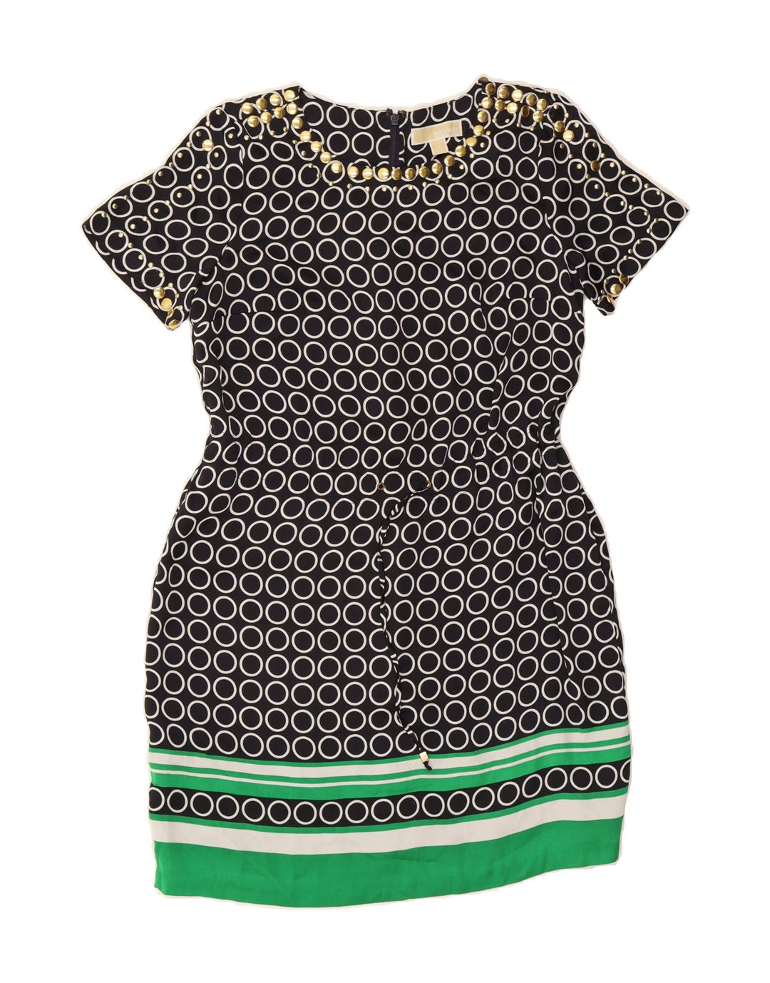 MICHAEL KORS Womens Sheath Dress UK 14 Medium Black Geometric Vintage Michael Kors and Second-Hand Michael Kors from Messina Hembry 