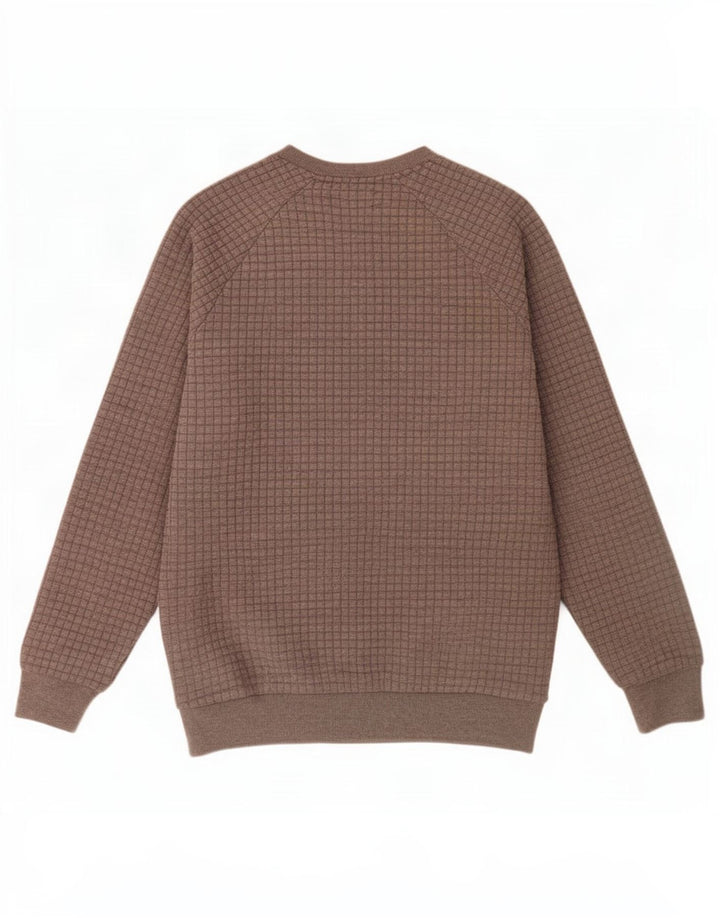 Zara Mens Sweatshirt Jumper XL Grey Check Polyester