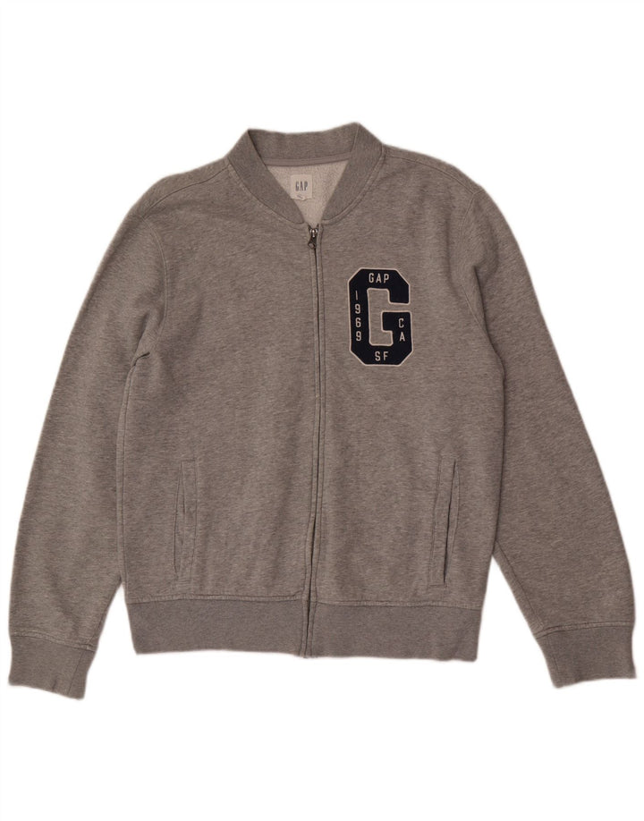 Gap Mens Graphic Tracksuit Top Jacket Medium Grey Cotton