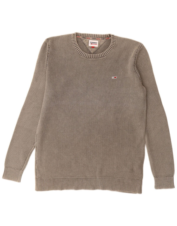 Tommy Hilfiger Mens Crew Neck Jumper Sweater XL Grey Cotton