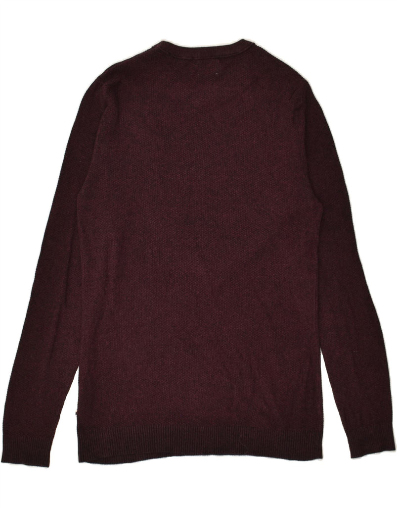 JACK & JONES Mens Crew Neck Jumper Sweater Medium Burgundy Cotton | Vintage Jack & Jones | Thrift | Second-Hand Jack & Jones | Used Clothing | Messina Hembry 