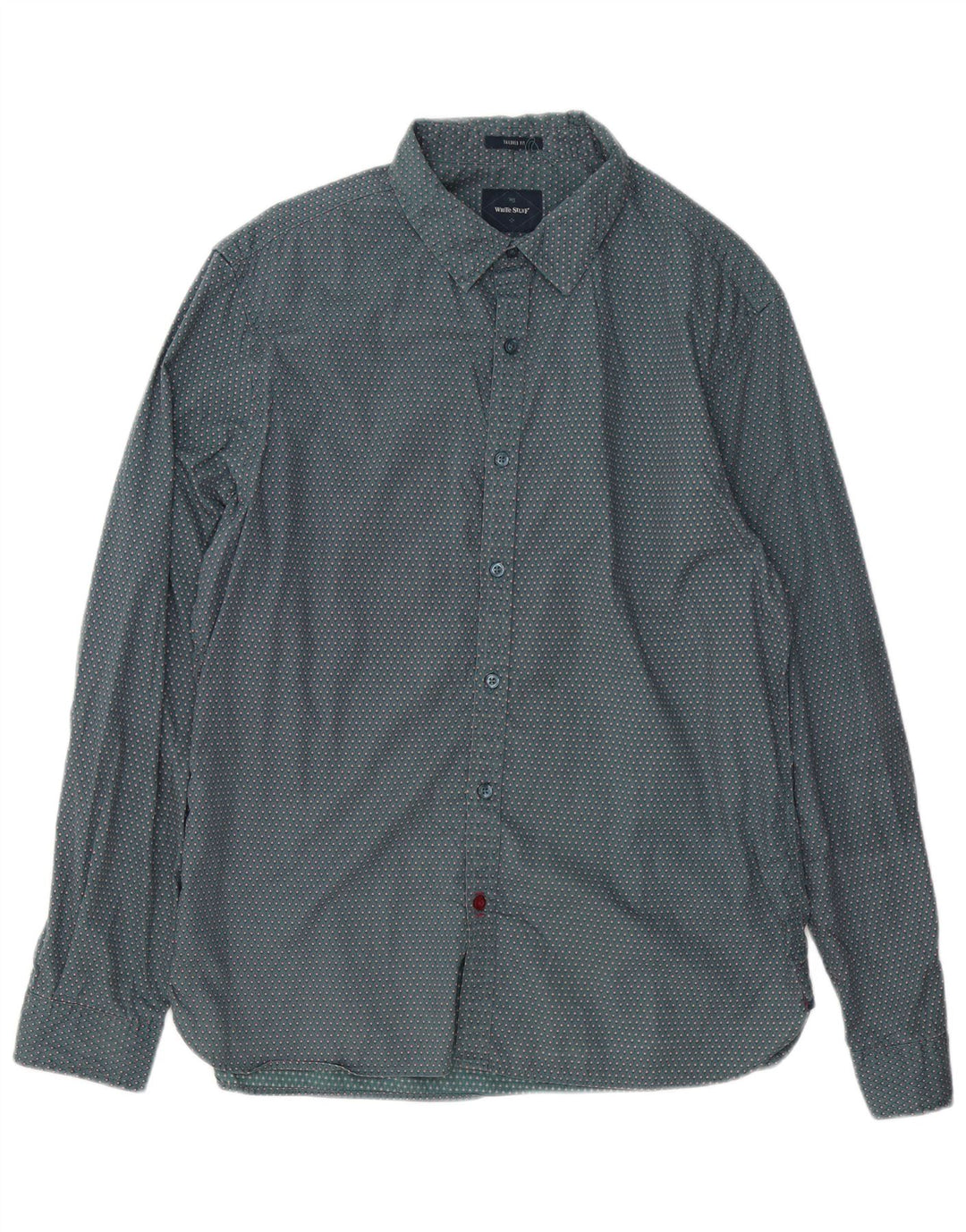 White Stuff Mens Shirt Large Green Geometric Cotton
