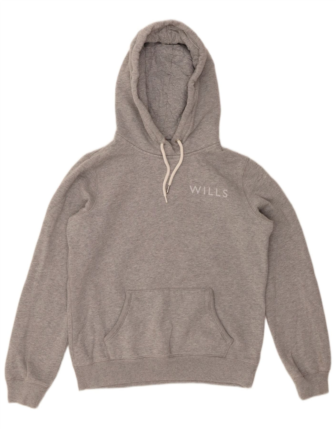 JACK WILLS Womens Graphic Hoodie Jumper UK 8 Small Grey Cotton