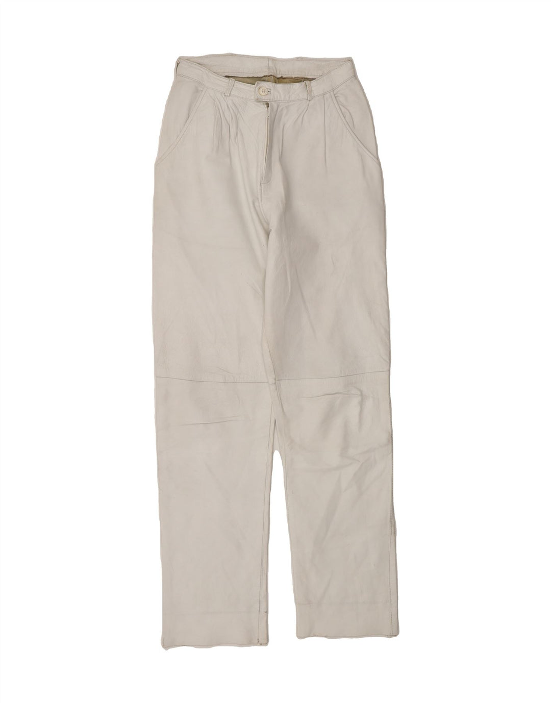 VINTAGE Womens Straight Casual Trousers W22 L28 White Vintage Vintage and Second-Hand Vintage from Messina Hembry 