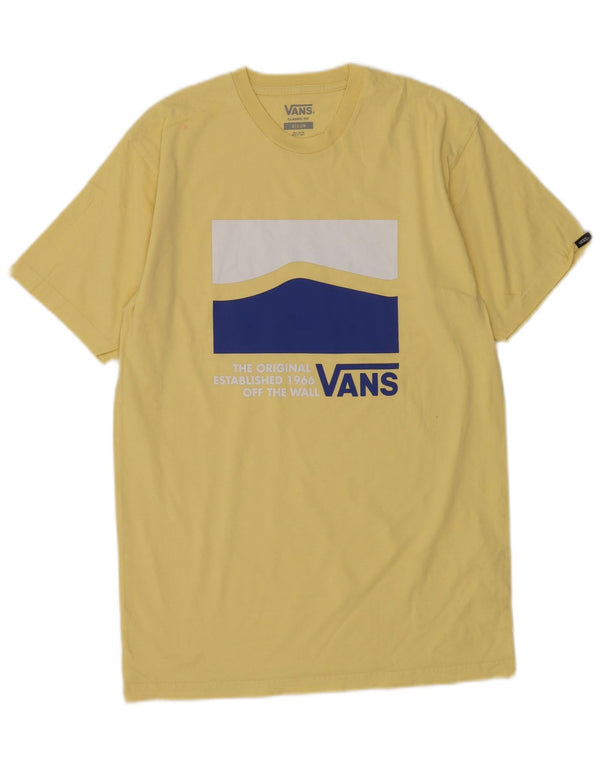 Vans Mens Classic Fit Graphic T-Shirt Top Medium Yellow Cotton