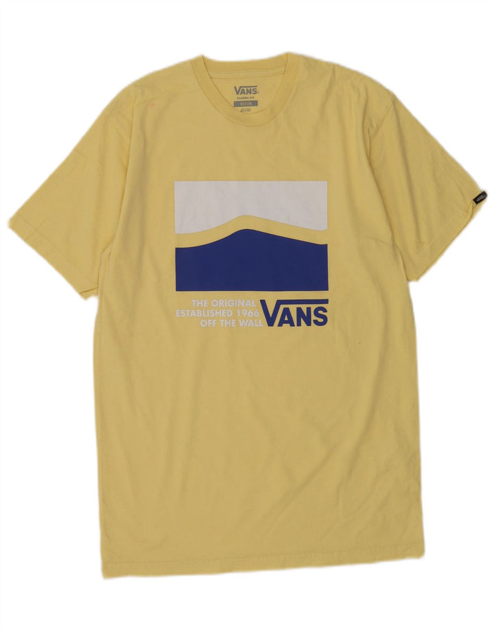 Vans Mens Classic Fit Graphic T-Shirt Top Medium Yellow Cotton
