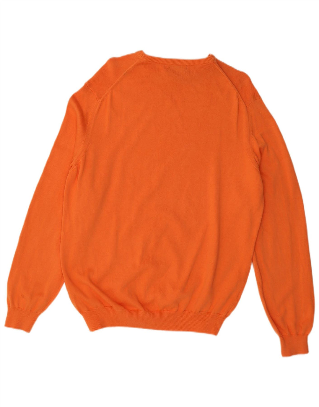 Massimo Dutti Mens Boat Neck Jumper Sweater Large Orange Cotton