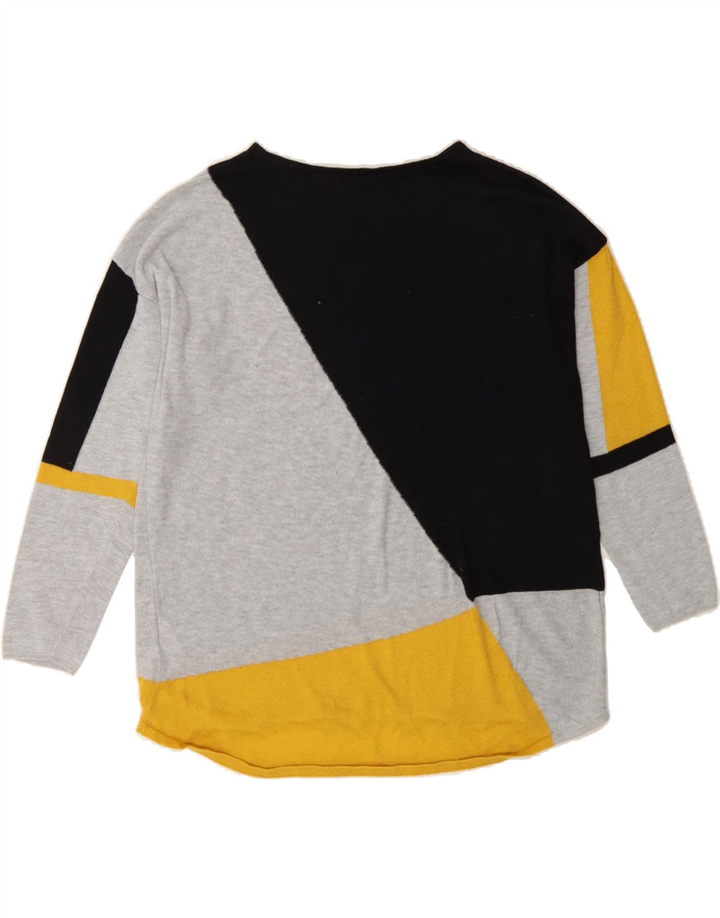 VINTAGE Womens Boat Neck Jumper Sweater UK 12 Medium Multicoloured Vintage Vintage and Second-Hand Vintage from Messina Hembry 