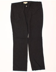 MICHAEL KORS Womens Straight Casual Trousers US 14 XL W34 L32 Black Cotton