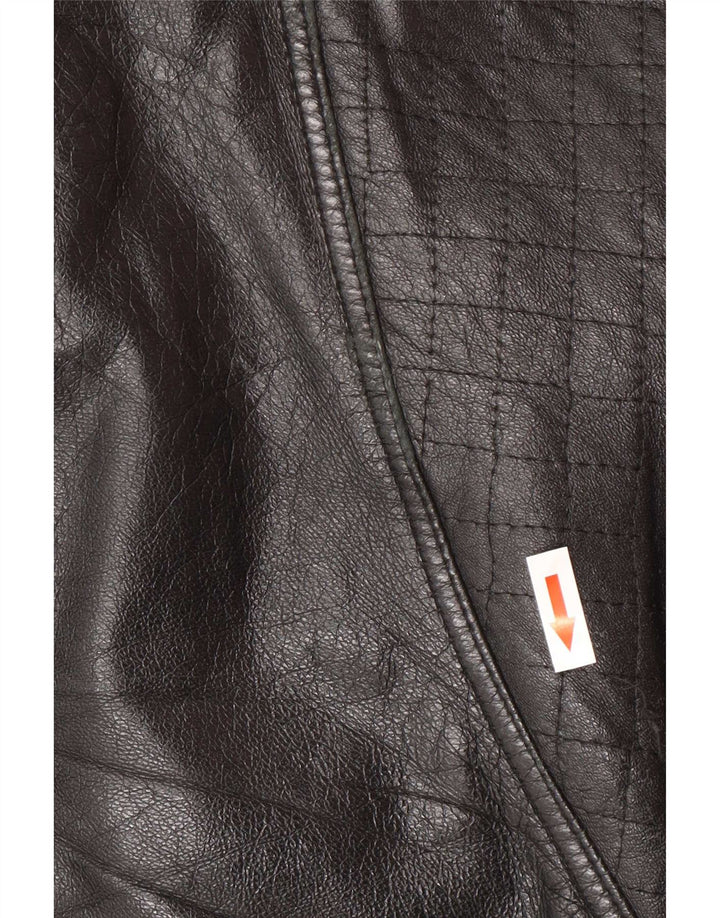 Vintage Mens Leather Jacket IT 52 XL Black
