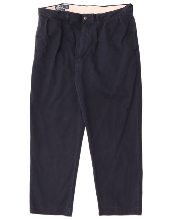 Polo Ralph Lauren Mens Pegged Chino Trousers W36 L27 Navy Blue Cotton