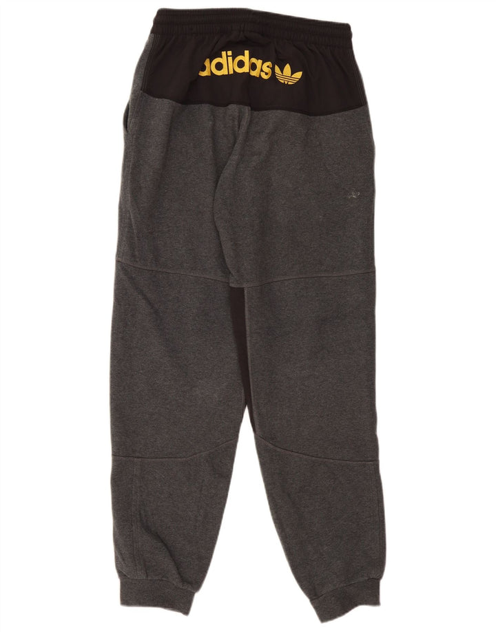 Adidas Mens Graphic Tracksuit Trousers Joggers Small Grey Colourblock