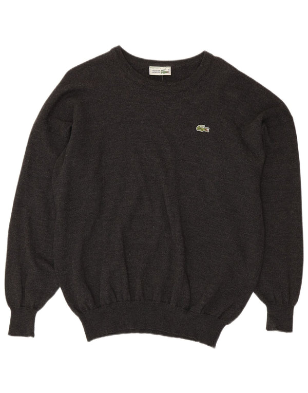 LACOSTE Mens Boat Neck Jumper Sweater Size 8 3XL Grey Wool