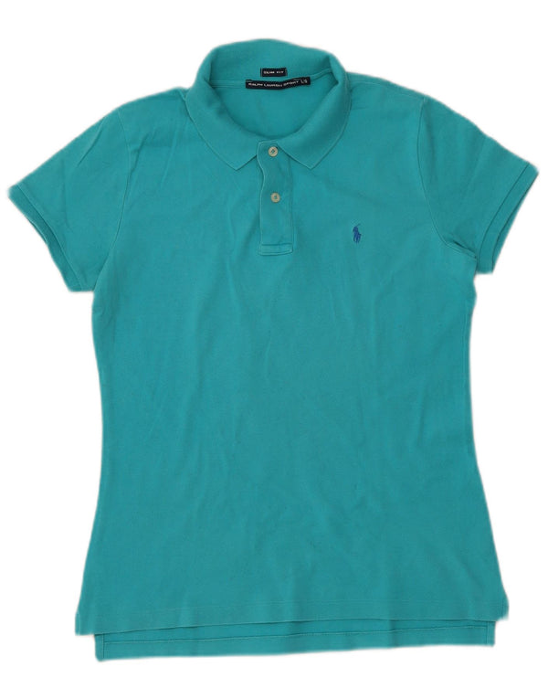 Ralph Lauren Mens Slim Fit Polo Shirt Large Turquoise Cotton