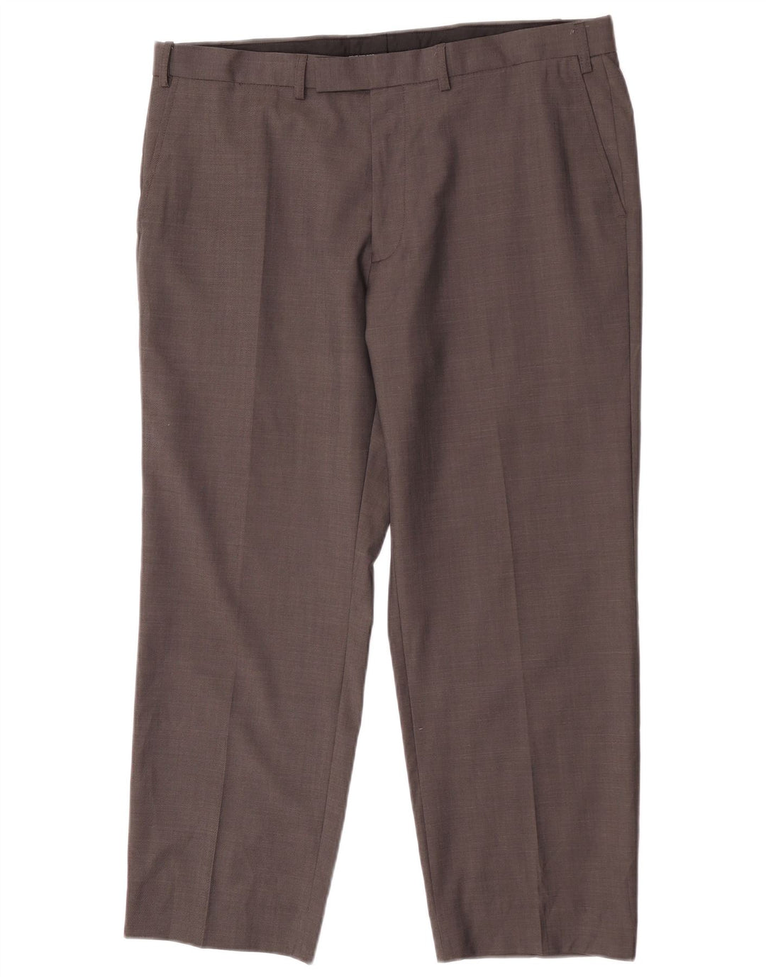Marks & Spencer Mens Regular Fit Suit Trousers W36 L29 Brown Wool