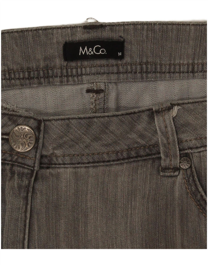 M&Co Womens Mini Denim Skirt UK 14 Large W34 Grey