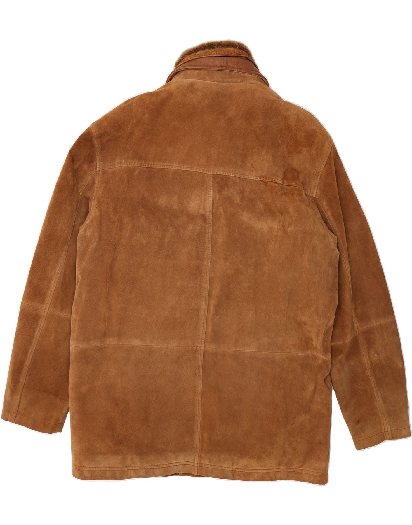 VIA CORTESA Mens Suede Jacket IT 48 Medium Brown Leather – Messina
