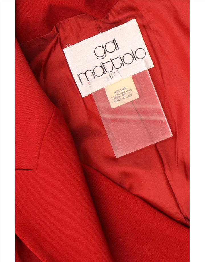 Gai Mattiolo Womens 1 Button Blazer Jacket IT 48 XL Red Wool