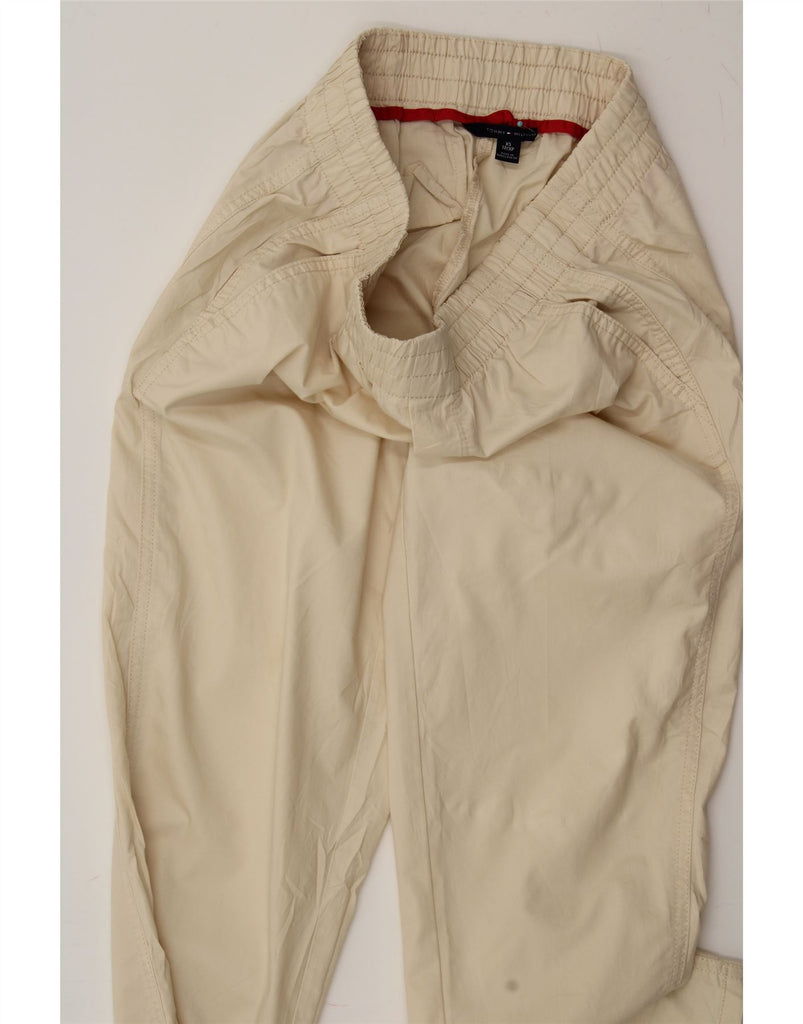 TOMMY HILFIGER Womens Straight Casual Trousers XS W30 L26 Off White Cotton Vintage Tommy Hilfiger and Second-Hand Tommy Hilfiger from Messina Hembry 