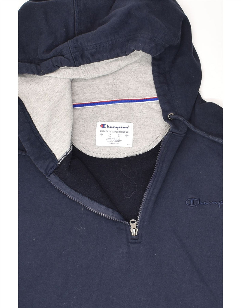 CHAMPION Mens Hoodie Jumper Medium Navy Blue Cotton | Vintage Champion | Thrift | Second-Hand Champion | Used Clothing | Messina Hembry 