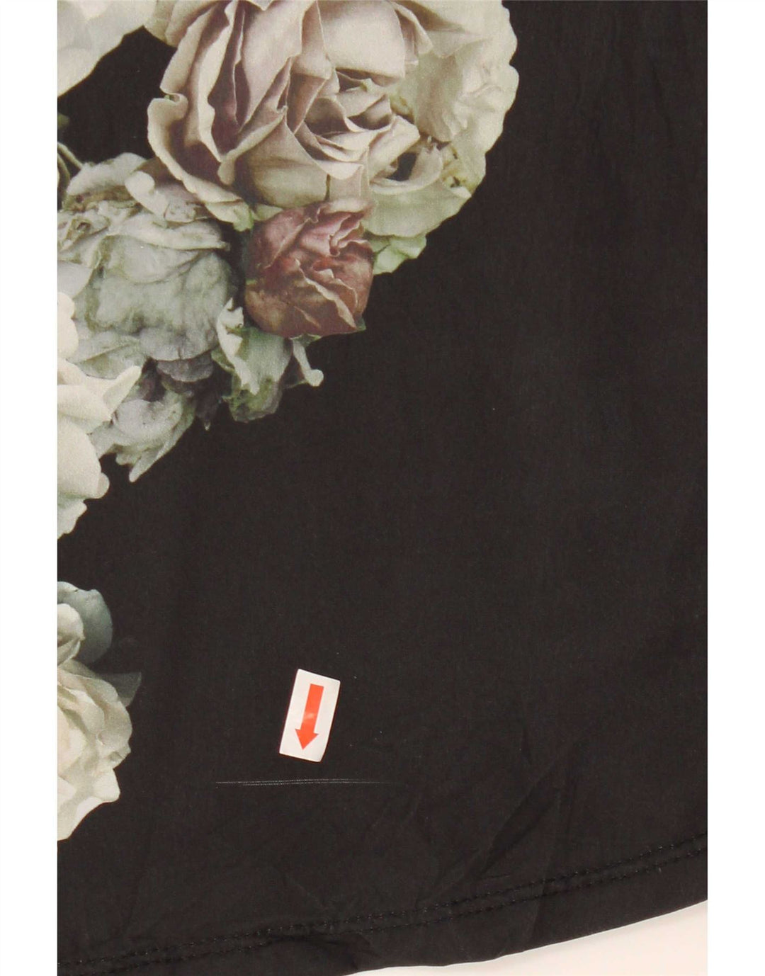 Zara Womens Graphic Top 3/4 Sleeve UK 12 Medium Black Floral