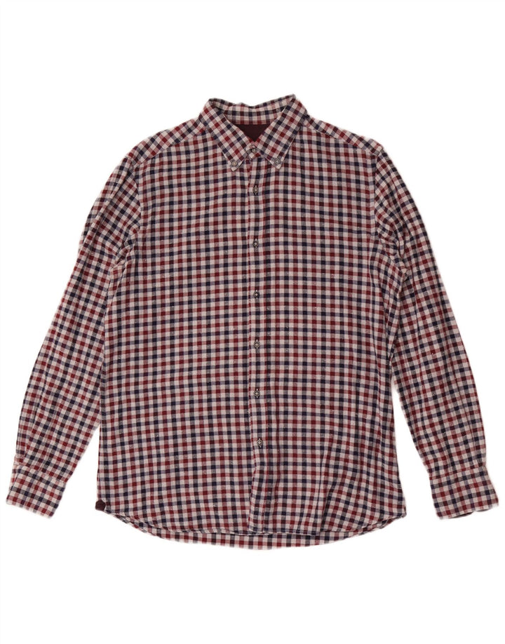 Massimo Dutti Mens Flannel Shirt Large Multicoloured Gingham