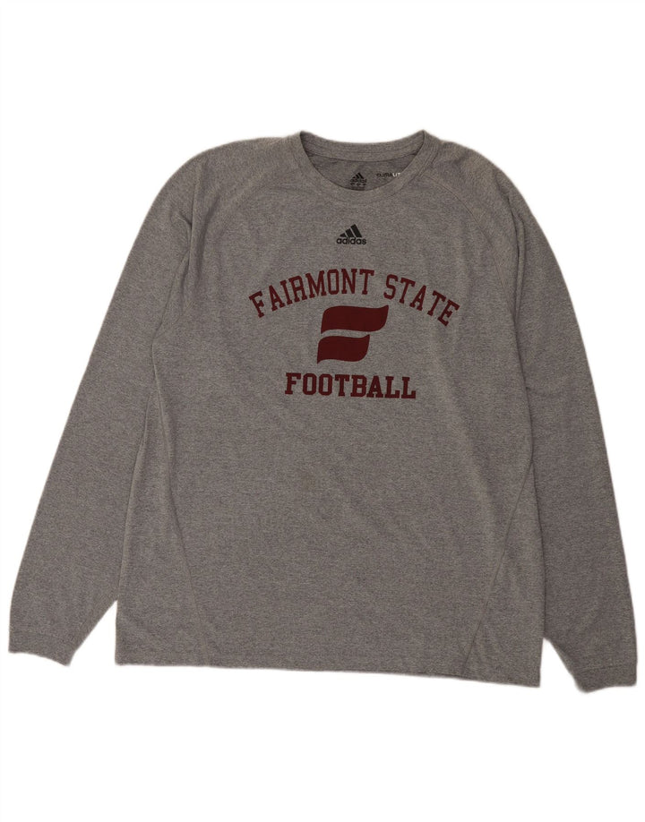 Adidas Mens Fairmont Graphic Top Long Sleeve XL Grey Polyester