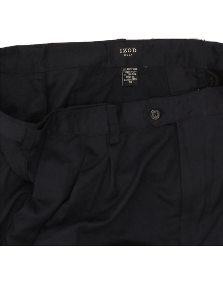 IZOD Mens Chino Shorts W38 XL Navy Blue Polyester Vintage Izod and Second-Hand Izod from Messina Hembry 