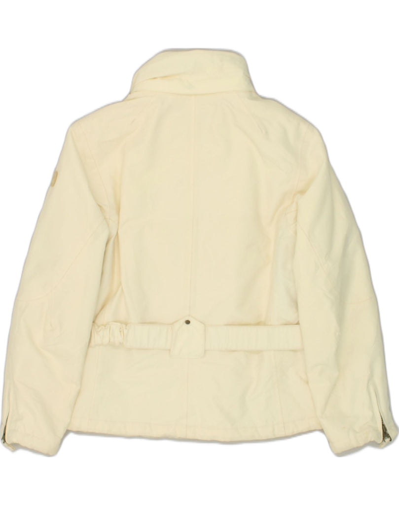 SERGIO TACCHINI Womens Windbreaker Jacket UK 14 Medium Beige Polyamide | Vintage Sergio Tacchini | Thrift | Second-Hand Sergio Tacchini | Used Clothing | Messina Hembry 