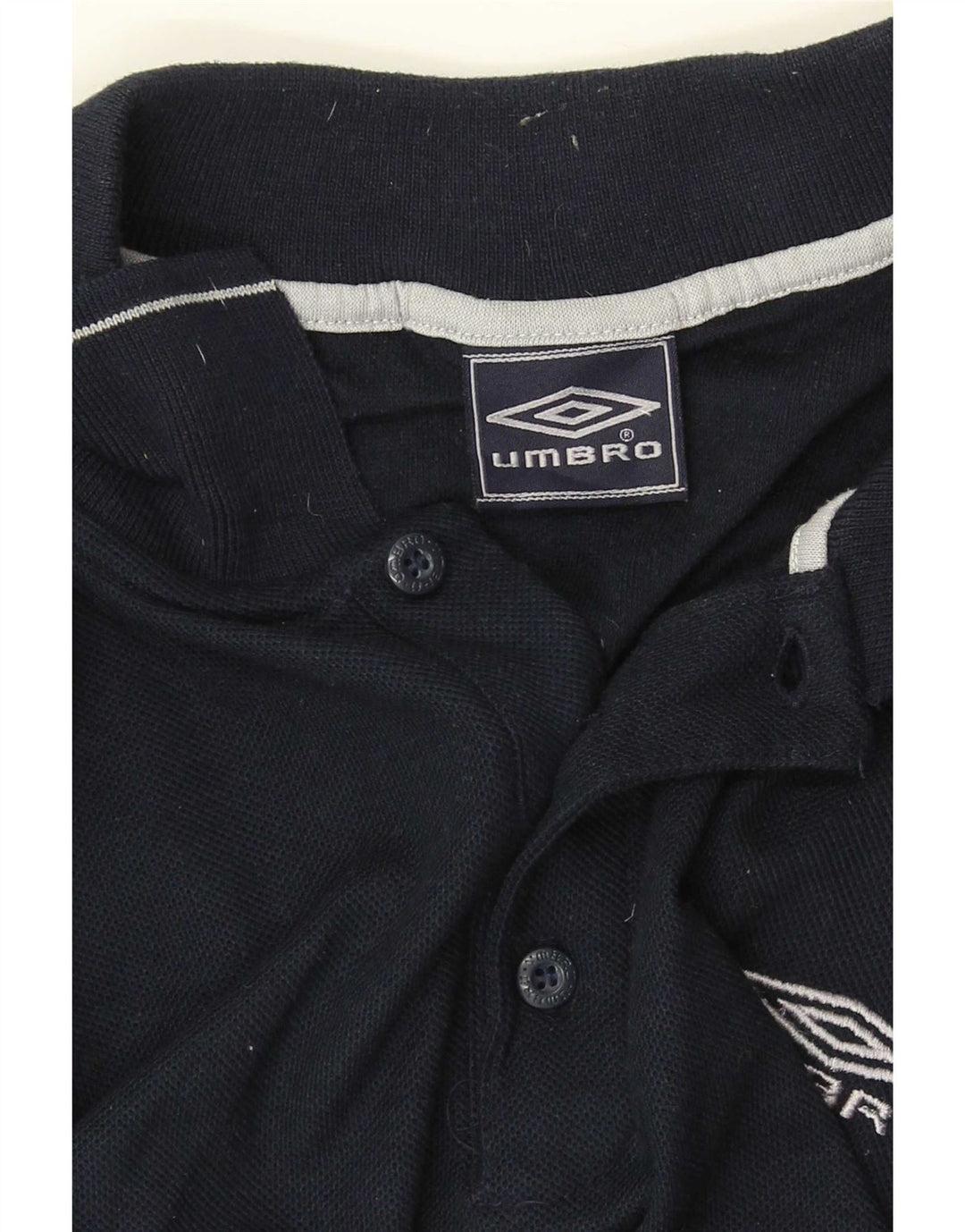 Umbro Mens Polo Shirt Large Navy Blue Polyester