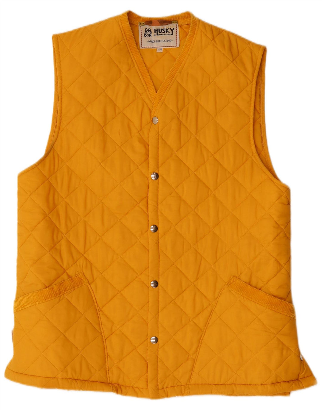 Husky Mens Quilted Gilet UK 42 XL Yellow Polyester