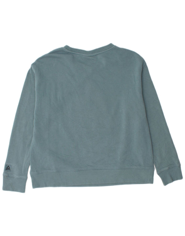 Reebok Womens Graphic Sweatshirt Jumper UK 14 Large Blue