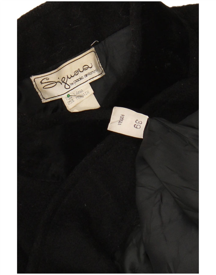 Paola Antonini Womens Oversized Overcoat EU 39 Medium Black Wool
