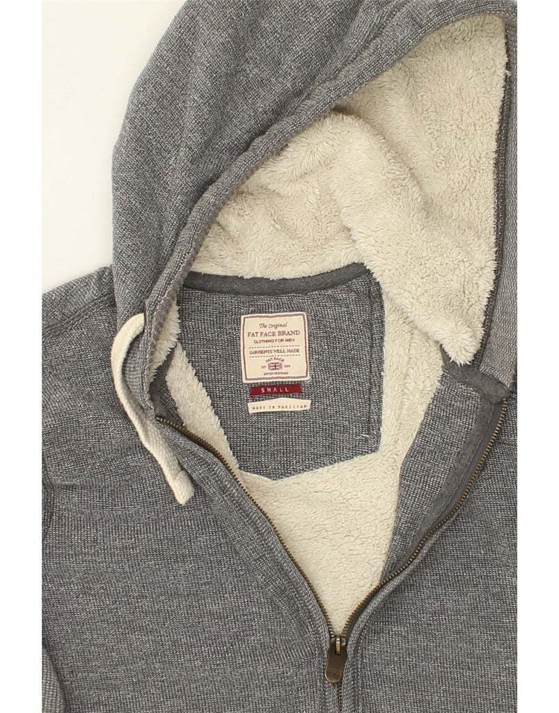 FAT FACE Mens Sherpa Zip Hoodie Sweater Small Grey Cotton | Vintage Fat Face | Thrift | Second-Hand Fat Face | Used Clothing | Messina Hembry 